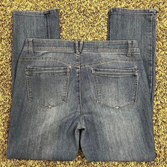 Democracy Ab Solution Straight Leg Distressed Jeans High Waisted size 12 - Picture 3 of 5